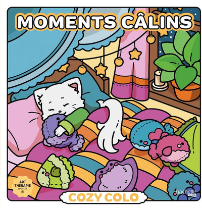 Hachette heros atelier créatif autres licences cosy colo cosy colo - moments calins moments câlins - hachette - livre de coloriage pour adultes et enfants