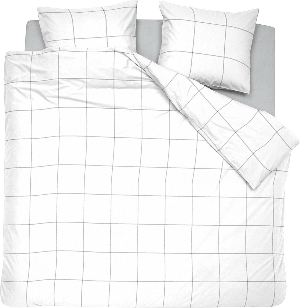 Cendrillon - robyn - housse de couette - satin - 200x200 220 cm - blanc + 2 taies d'oreiller 60x70