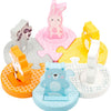Petit pied de forme en bois animaux de puzzle
