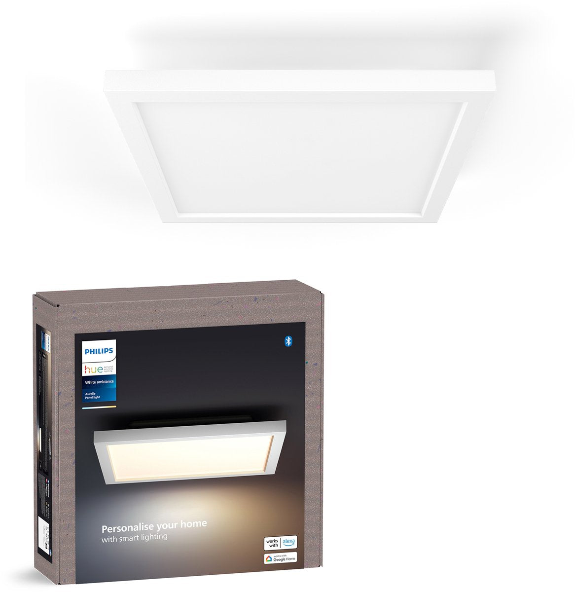 Lampe à panneau Philips Hue Aurelle – lumière blanche chaude à froide – blanc – carré petit