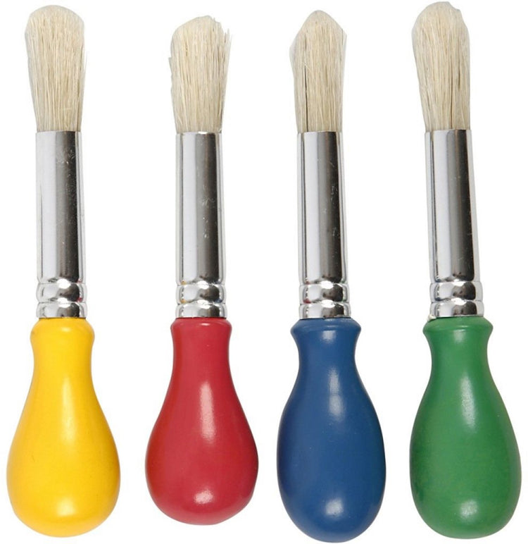 Creativ Company Brushes pour enfants, L: 11,5 cm, D 13 mm, b: 11 mm, rond, 4 pièces 1 boîte