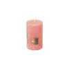 Ptmd bougie pilier rustique rose 8cm
