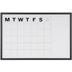 Agenda mensuel bi bureau blanc cadre noir