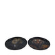 Dijk natural collections plateau en métal animalier noir ø28cm