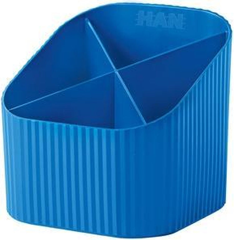 Étui à stylos Han - re-x-loop - 4 compartiments - bleu - matériau 100% recyclé - ha-17238-914