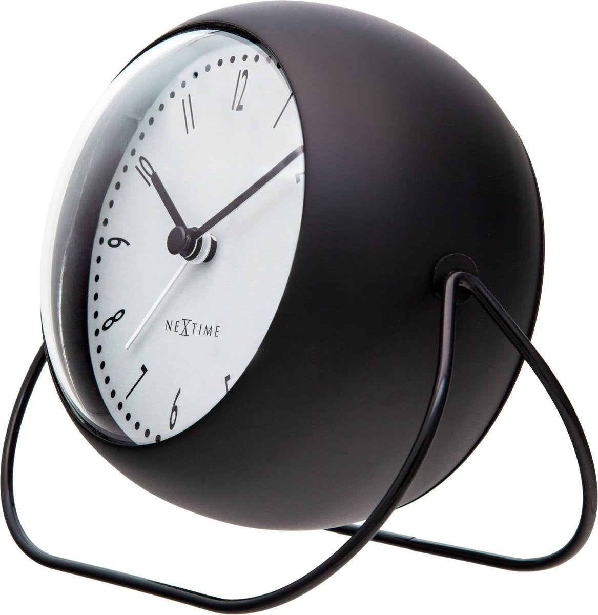 Réveil à bulles Nexttime – réveil de table – 14 × 12 × 8 cm – métal – noir – silencieux