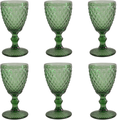 Médard de noblat - diamant - verre à vin 20 cl - vert - 6 pièces