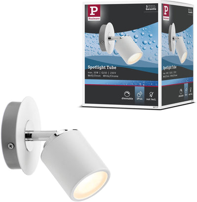Spot Paulmann tube ip44 gu10 230v max. 10w dimmable blanc, chrome