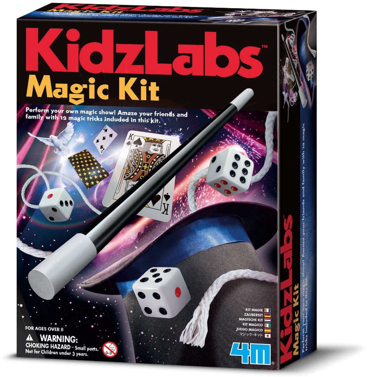 4m science et jeux - boîte magique pour enfants - magie - 12 tours de magie - kidzlabs - 8+