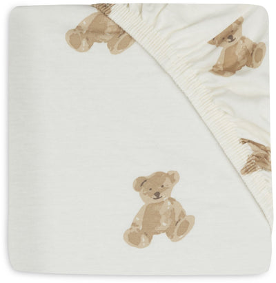 Jollein bébé - drap housse jersey 70 75x140 150cm - lit bébé berceau - coton doux - ours en peluche