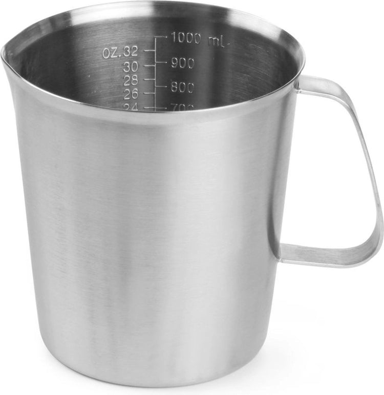 Tasse à mesurer Hendi en acier inoxydable - 1 litre - va au lave-vaisselle - robuste et durable