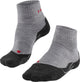 Falke tk2 chaussettes de marche courtes anti ampoules, rembourrage moyen chaussettes de sport en laine mérinos hommes gris - taille 46-48