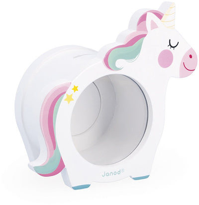 Janod - Licorne - Tirelire en bois avec façade transparente