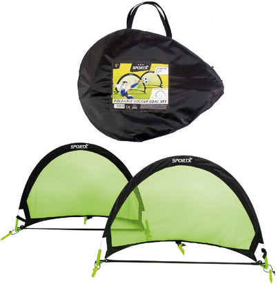 Buts de football pliables sportifs 90x60x60 cm 2 pièces vert noir