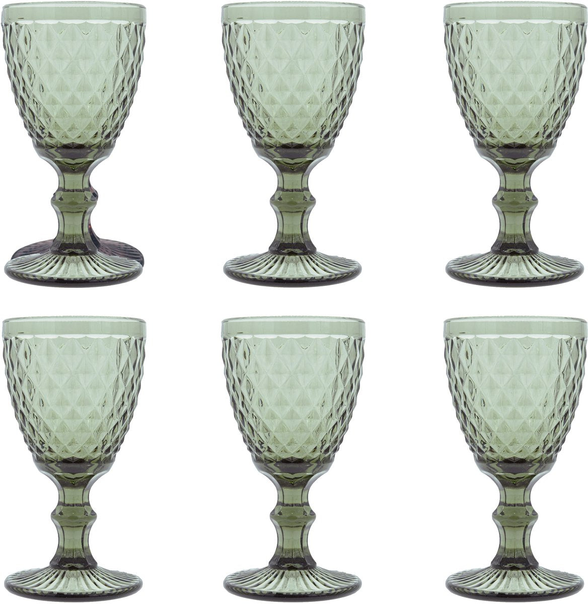 Médard de noblat - diamant - verre à vin 20 cl - fumé - 6 pièces