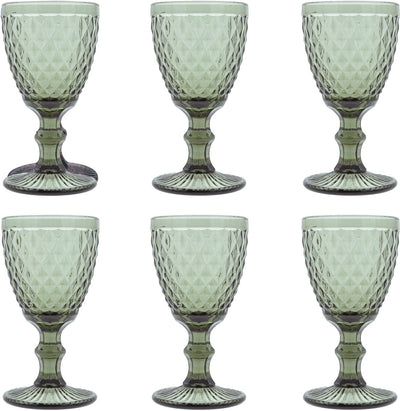 Médard de noblat - diamant - verre à vin 20 cl - fumé - 6 pièces
