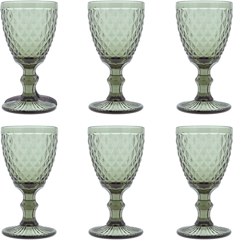 Médard de noblat - diamant - verre à vin 20 cl - fumé - 6 pièces