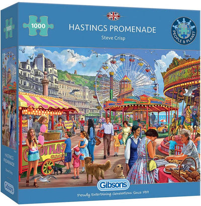 Gibsons - promenade de hastings (par steve crisp) - 1000 pièces 68×49cm (l×h) - puzzle pour adultes