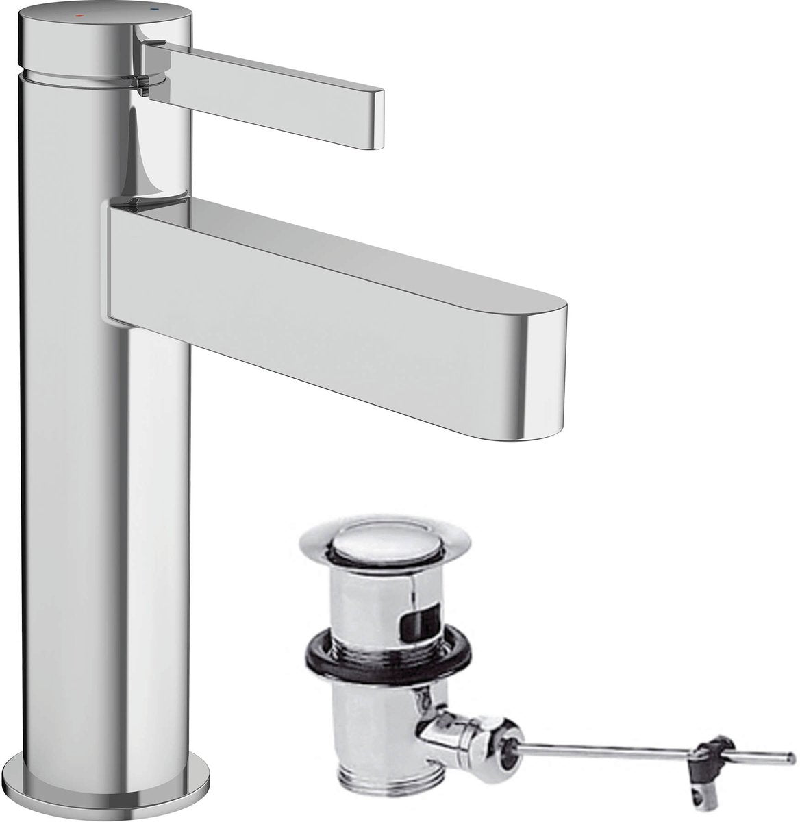 Hansgrohe finoris - mitigeur de lavabo - commande monocommande - avec garniture de vidage - 110 mm - chrome
