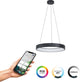 Lampe suspendue intelligente Eglo connect.z marghera-z - ø 60 cm - noir et blanc - lumière blanche rgb réglable - dimmable - zigbee