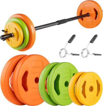 Jeu de poids pour pompe aérobie Tunturi 20 kg - jeu d'haltères avec 6 plaques - incl. haltère - avec couche de protection en caoutchouc mousse - incl. application de remise en forme gratuite