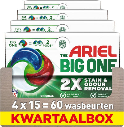 Dosettes de lessive Ariel 3en1 le grand original - 4 x 15 pièces