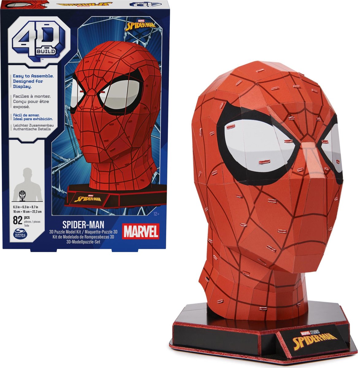 4D build marvel - spider-man - puzzle 3D - 82 pièces - kit de construction en carton