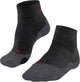 Falke tk2 chaussettes de marche courtes anti-ampoules en laine épaisse matière fonctionnelle hommes gris - taille 39-41