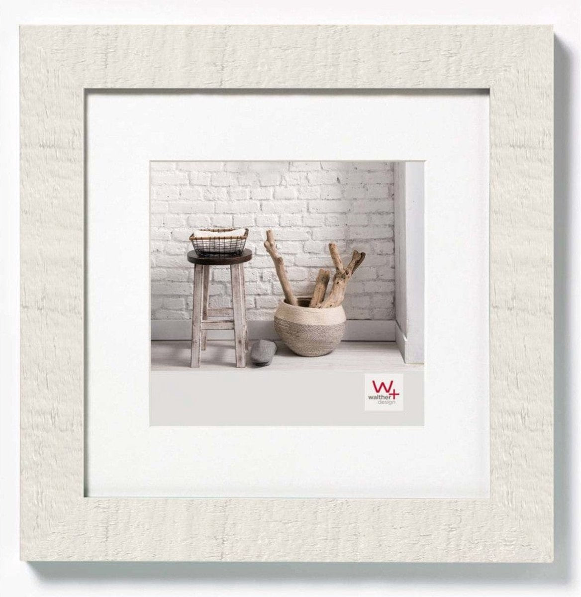 Walther home - cadre en bois - format photo 20x20 cm - blanc