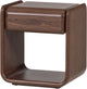 Table de chevet Woood Elura avec tiroir - placage bois - marron - 50x40x40
