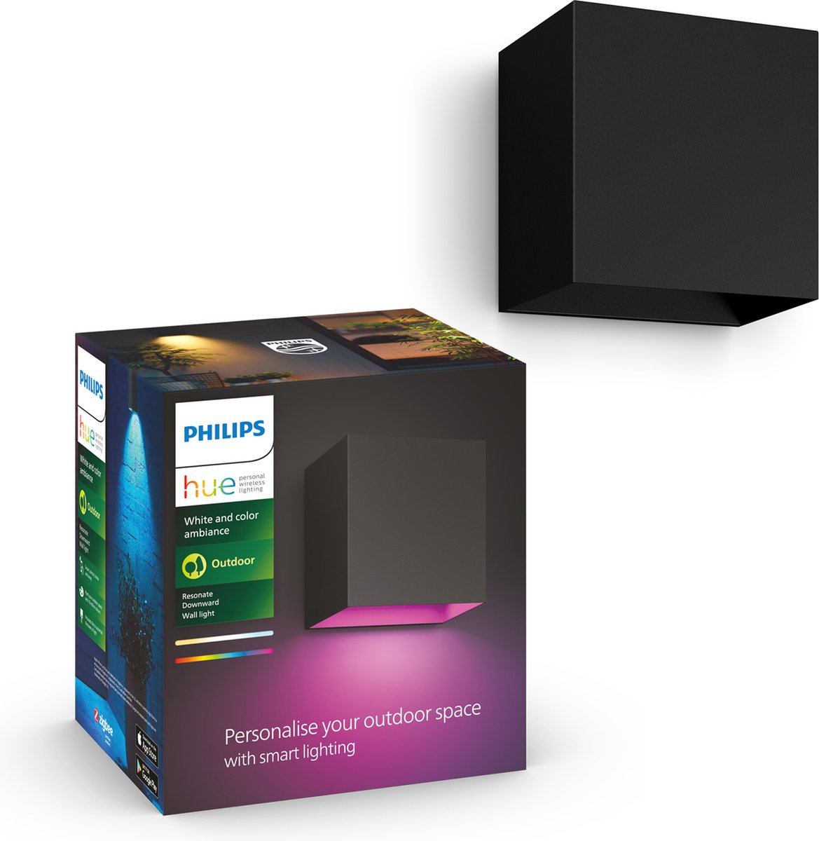 Philips hue resonate down - applique - lumière blanche et colorée - noir