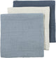 Meyco baby uni lingettes hydrophiles prélavées - hydrophiles prélavées - jeans naturel bleu indigo - 70x70cm - paquet de 3