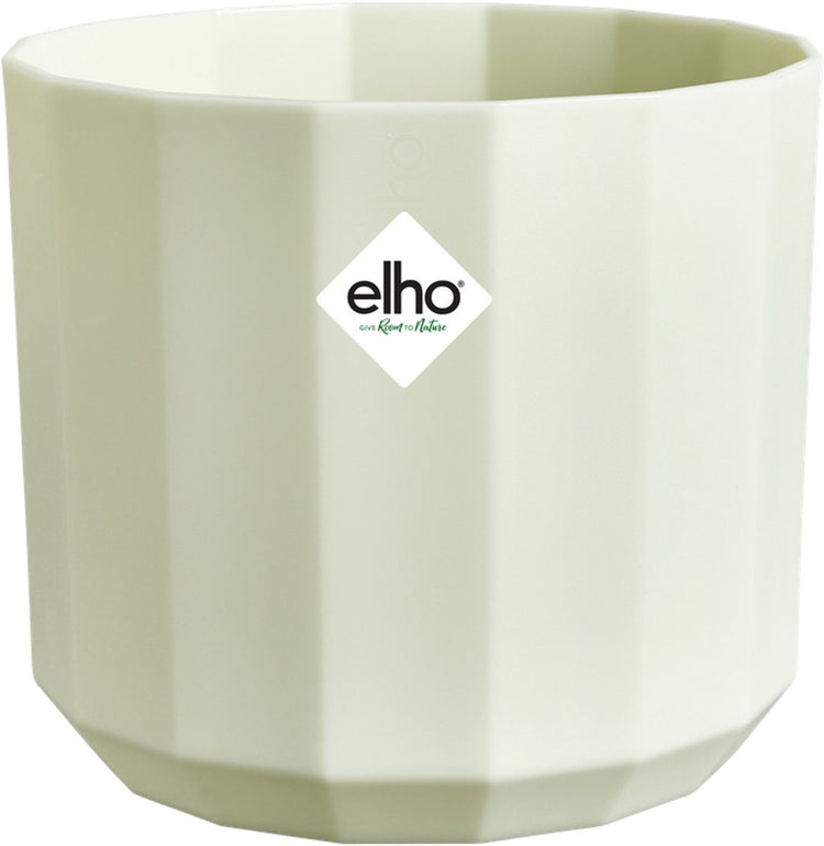 Elho facette ronde 26cm - pot de fleur pour l'intérieur - 100% plastique recyclé - ø 25,9 x h 23,3 cm - vert thé
