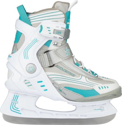 Patin de hockey sur glace Nijdam - botte semi-souple - blanc gris bleu - taille 36