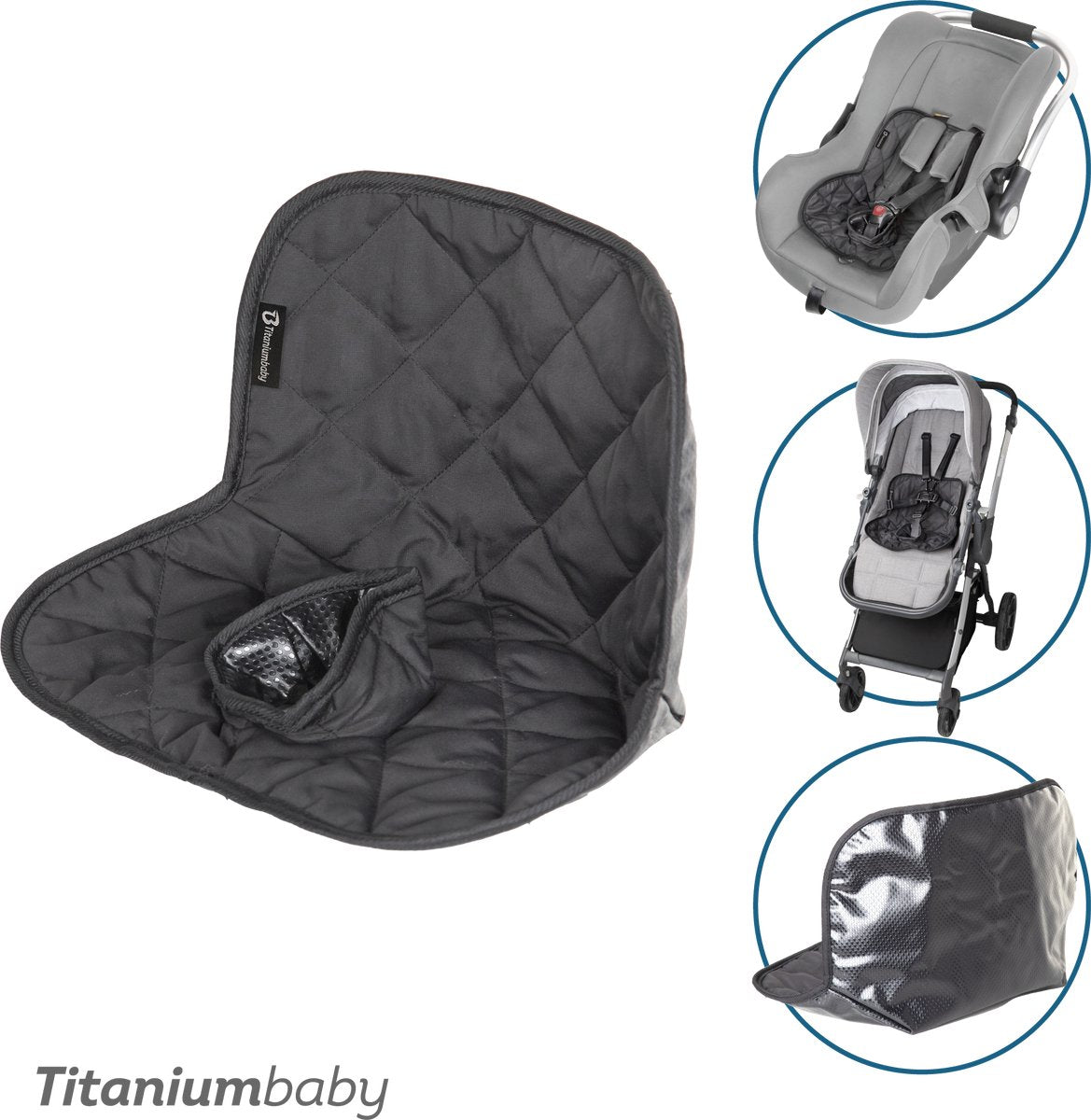 Protecteur de siège imperméable pour bébé en titane pour bébé (coussin pipi) pour siège auto buggy