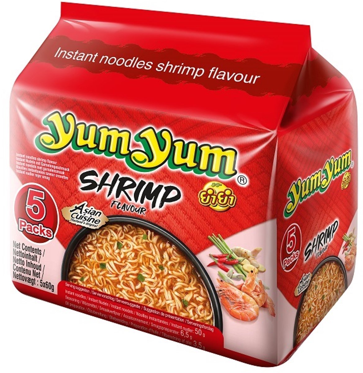Yum miam soupe de nouilles aux crevettes 5-pack - 6 x 300g - pack économique
