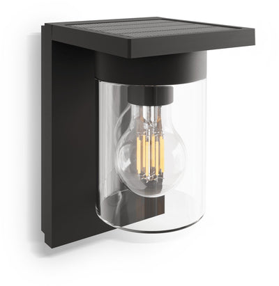 Applique solaire Calex asti - éclairage solaire de jardin - lampe d'extérieur avec détecteur de mouvement - lumière blanche chaude - noir