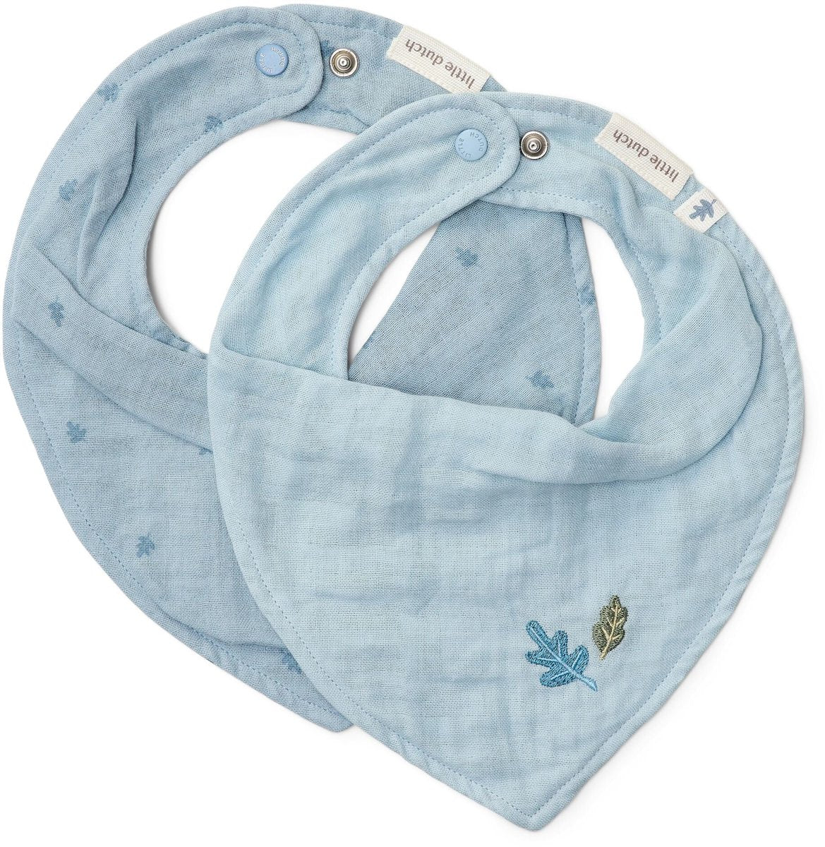 Little Dutch - lot de 2 bavoirs bandana - bleu - essentiels