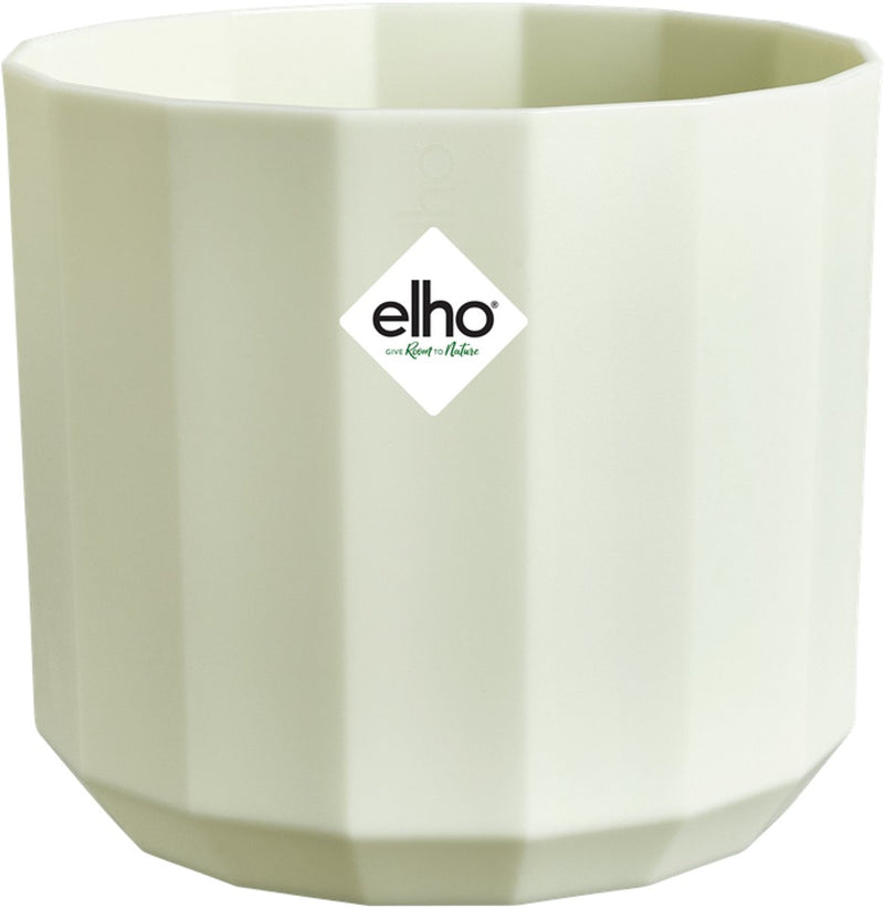 Elho facette ronde 26cm - pot de fleur pour l'intérieur - 100% plastique recyclé - ø 25,9 x h 23,3 cm - vert thé
