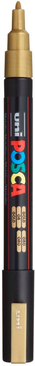 Marker Posca Uni-Posca, AFM PC-3M, épaisseur de ligne 0,9-1,3 mm, fin, or, 1 pièce