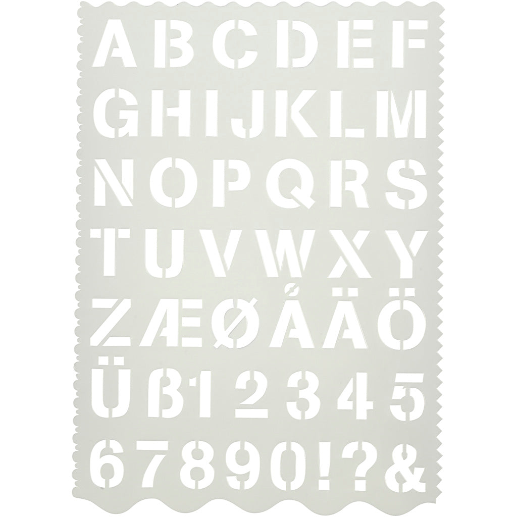 Gabarit d'entreprise Creativ, lettres et chiffres, h : 25 mm, feuille 21x29 cm, 1 pièce