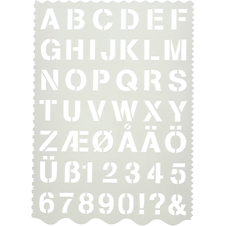 Gabarit d'entreprise Creativ, lettres et chiffres, h : 25 mm, feuille 21x29 cm, 1 pièce