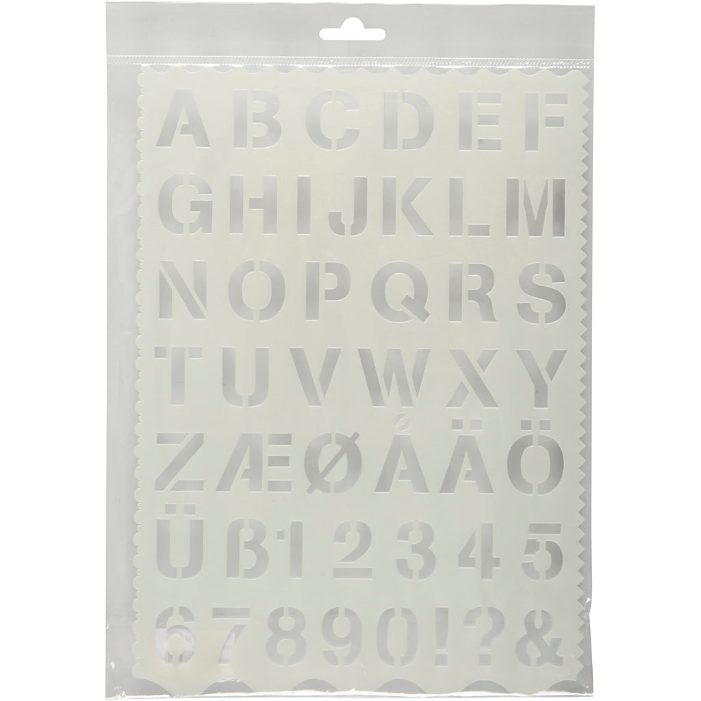 Gabarit d'entreprise Creativ, lettres et chiffres, h : 25 mm, feuille 21x29 cm, 1 pièce
