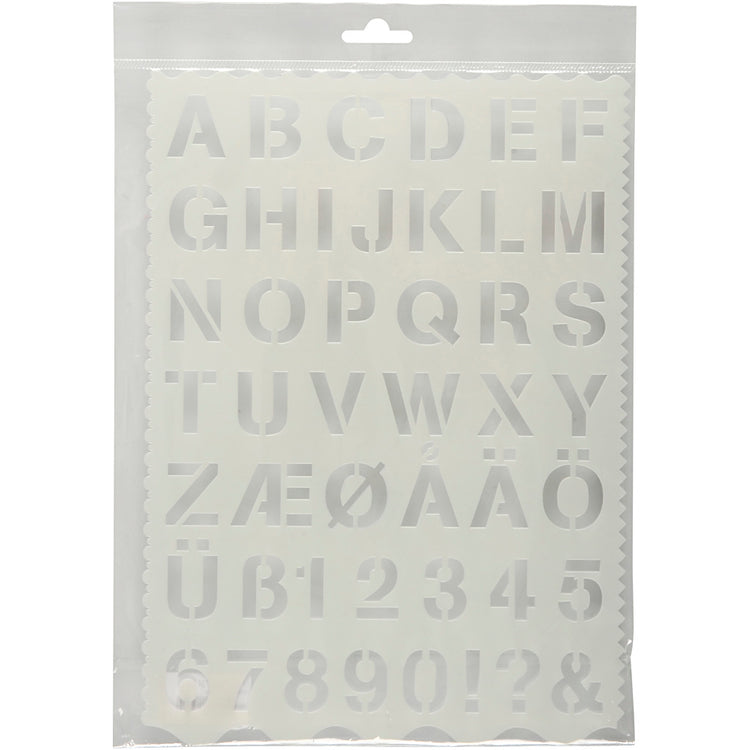 Gabarit d'entreprise Creativ, lettres et chiffres, h : 25 mm, feuille 21x29 cm, 1 pièce