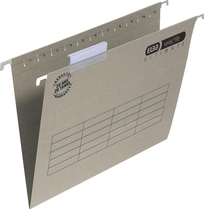 Elba verticfile Ultimate - dossiers suspendus - tiroirs - a4 - fond 30 mm - gris - paquet de 10