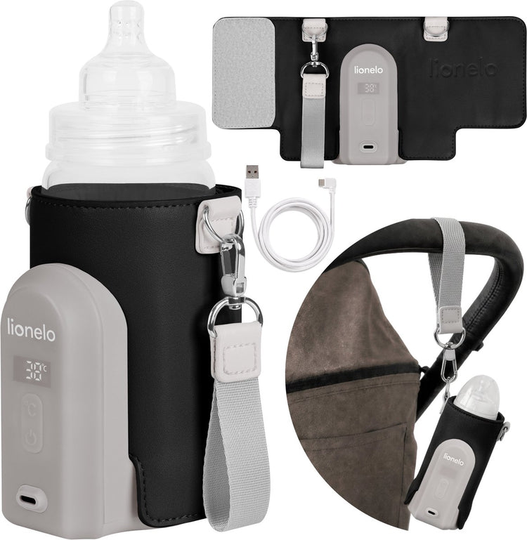 Chauffe-biberon Lionelo thermup go evo - mobile - 5 niveaux de température - chargement USB-C - jusqu'à 9 heures de chaleur - adapté au verre et au plastique