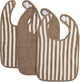 Bavoir Meyco baby fat stripe - paquet de 3 - tissu éponge jacquard - taupe