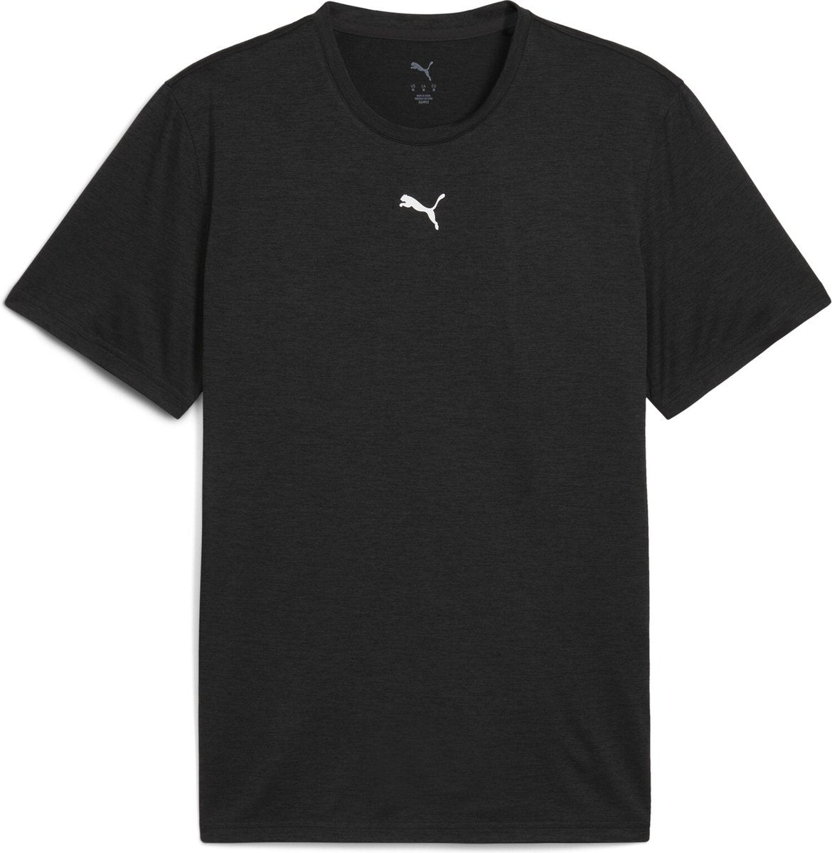 Puma m tad essentials heather cat tee (cf small cat) chemise de sport pour hommes - noir chiné
