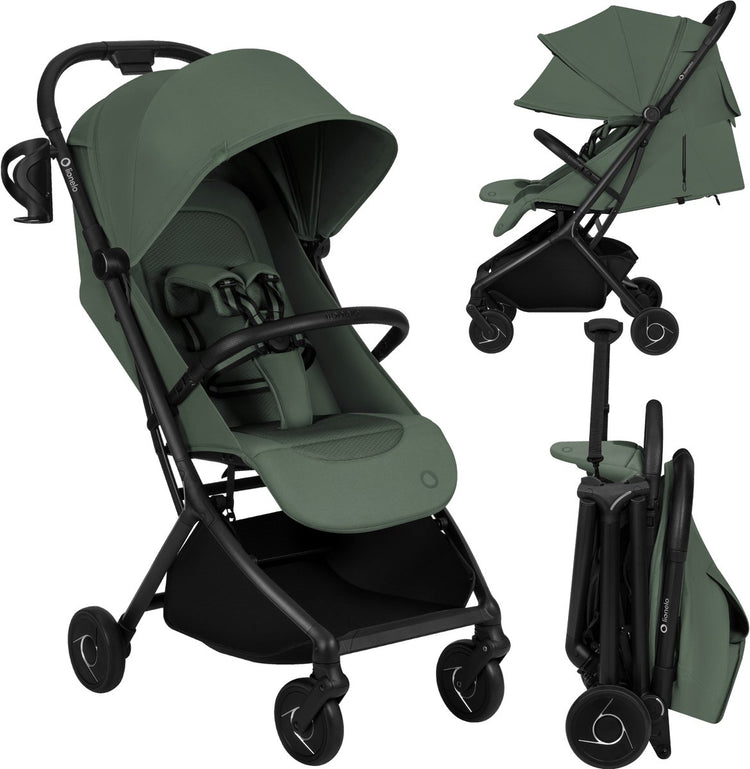 Buggy Lionelo sia - poussette ultra légère 5,9 kg - ultra compacte 18x51x49 cm - commande à une main - frein de conduite à clic - système de harnais de préhension - dri-seat - avec sangle de transport en moustiquaire