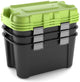 Boîte de rangement totem Keter - 3x80l - 79,5x39,5x37,1cm - vert noir